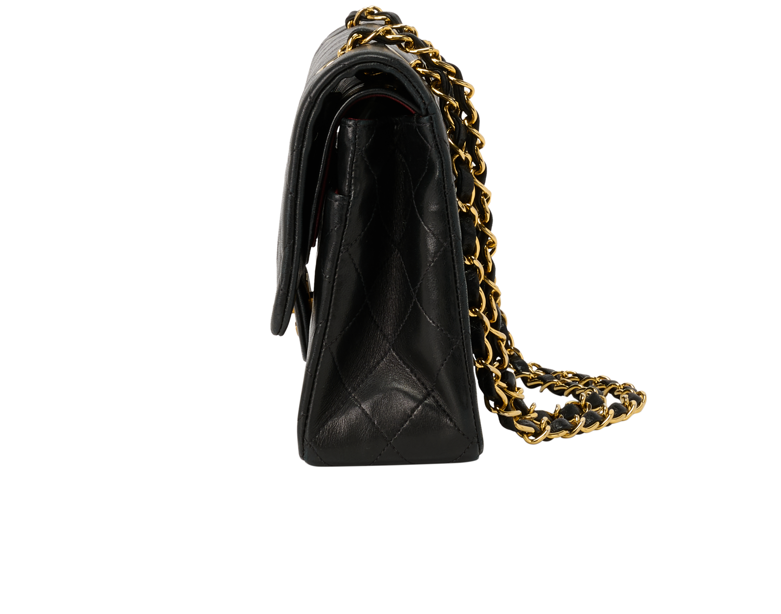 Medium Double Flap, &pound;4,800, Handbags, Black, Lambskin Leather, Bottom view